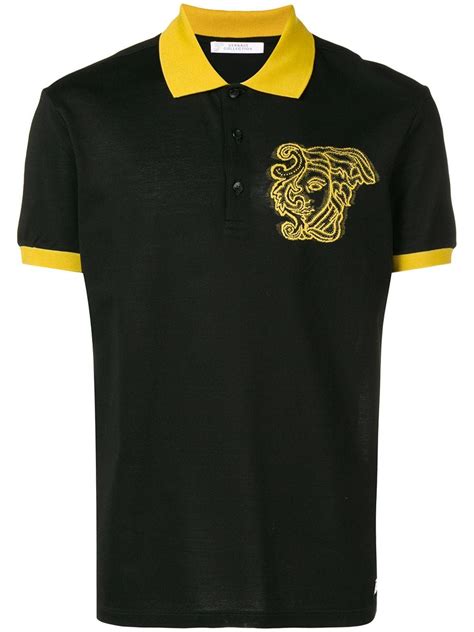 versace collection logo polo|Versace polo shirt size guide.